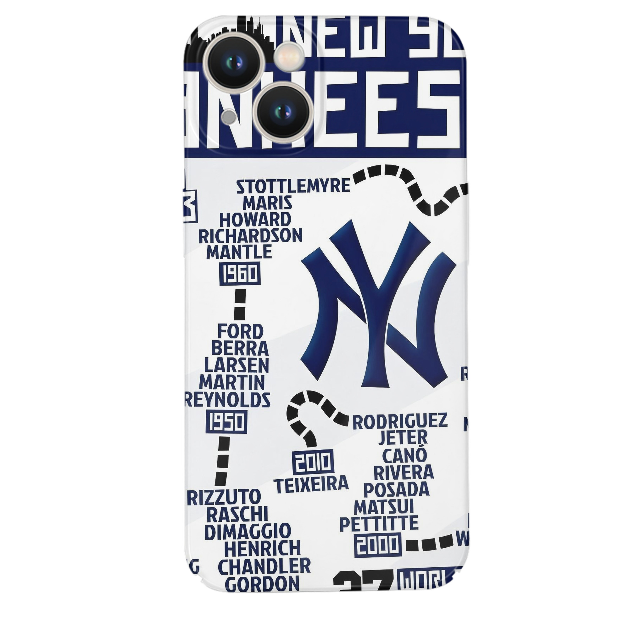 New York Yankees 155 IPhone 14 Series Full-Cover Hard Case – Shockproof With Raised Camera Protection – Precise Cutouts, Wireless Charging Compatible – Durable, Anti-Yellowing, Easy To Clean